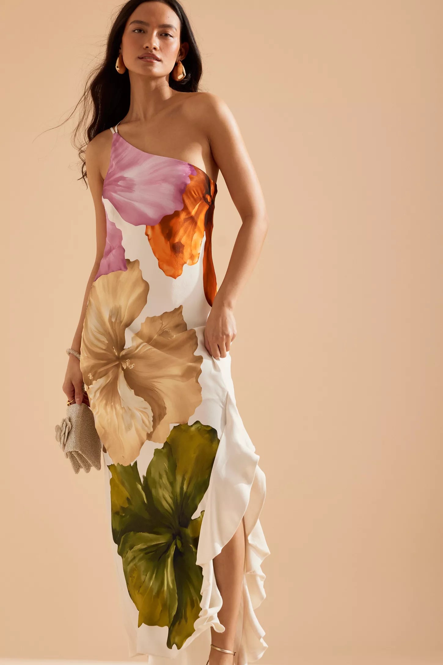 Lucina One Shoulder Maxi Slip Dress